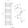 Mexen Loop bathroom radiator 1250 x 375 mm, 666 W, anthracite - W129-1250-350-00-66