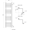 Mexen Loop bathroom radiator 1250 x 375 mm, 666 W, black - W129-1250-350-00-70