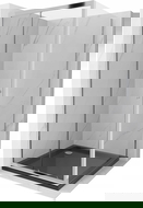 Mexen Apia sliding shower cabin 100 x 100 cm, transparent, chrome + Flat tray, black - 840-100-100-01-00-4070