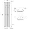 Mexen Flux decorative bathroom radiator 1500 x 340 mm, 630 W, black - W127-1500-340-00-70