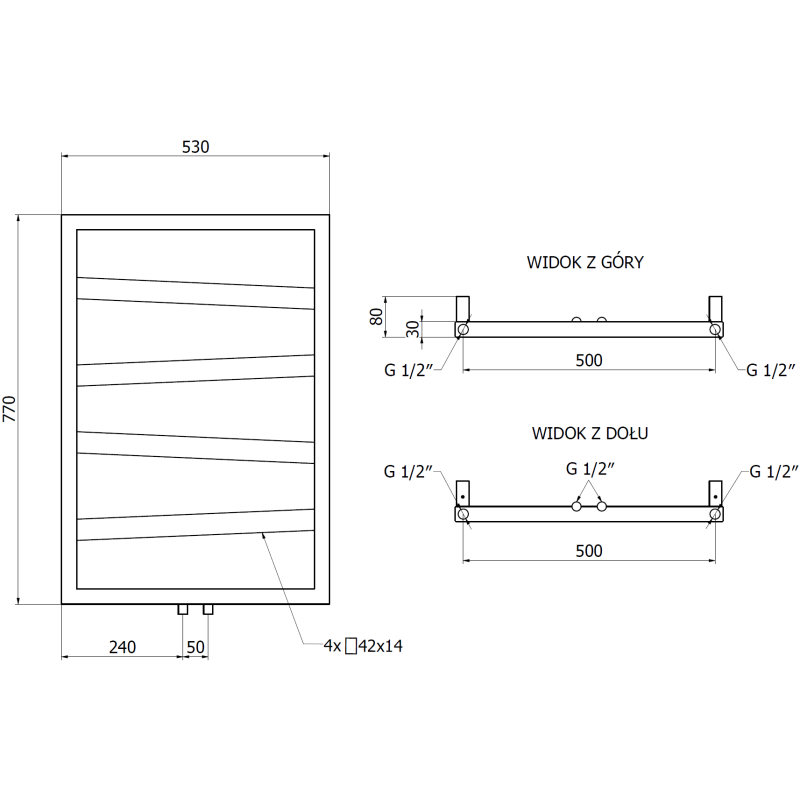 Mexen Zoom decorative bathroom radiator 770 x 530 mm, 275 W, white - W130-0770-530-00-20