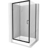 Mexen Apia extendable shower cubicle 100 x 80 cm, Transparent, Black + shower tray Rio - 840-100-080-70-00-4510