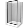 Mexen Apia sliding shower enclosure 100 x 80 cm, transparent, black + Rio shower tray - 840-100-080-70-00-4510
