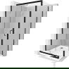 Mexen Apia extendable shower cubicle 90 x 90 cm, Transparent, Black + shower tray Flat, White- 840-090-090-70-00-4010B