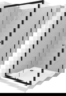 Mexen Apia sliding shower cabin 90 x 90 cm, transparent, black + Flat shower tray, white- 840-090-090-70-00-4010B