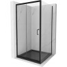 Mexen Apia sliding shower cabin 90 x 90 cm, transparent, black + Flat tray, black - 840-090-090-70-00-4070B