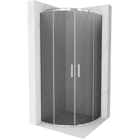 Mexen Rio semicircular shower cabin 70 x 70 cm, graphite, chrome - 863-070-070-01-40