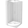 Mexen Rio shower cabin semi-circular 70 x 70 cm, transparent, chrome + Rio shower tray, white - 863-070-070-01-00-4710