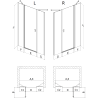 Mexen Mist shower door swing 135 cm, transparent, brushed copper - 8A4-135-001-65-00