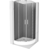 Mexen Rio semi-circular shower cabin 70 x 70 cm, graphite, chrome + tray, white - 863-070-070-01-40-4710