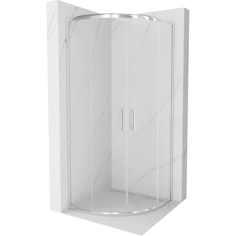 Mexen Rio 90 x 90 cm Semi-Circular Shower Enclosure, Transparent, Chrome - 863-090-090-01-00
