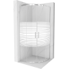 Mexen Rio semi-circular shower cabin 90 x 90 cm, white stripes, chrome - 863-090-090-01-20