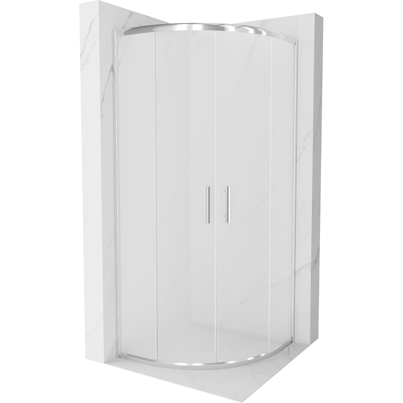 Mexen Rio semi-circular shower cabin 80 x 80 cm, frost, chrome - 863-080-080-01-30