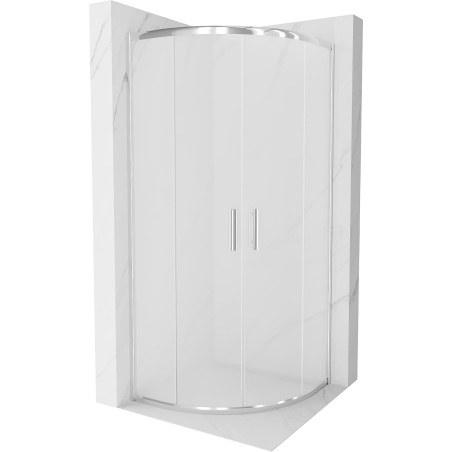 Mexen Rio semi-circular shower cabin 80 x 80 cm, frost, chrome - 863-080-080-01-30