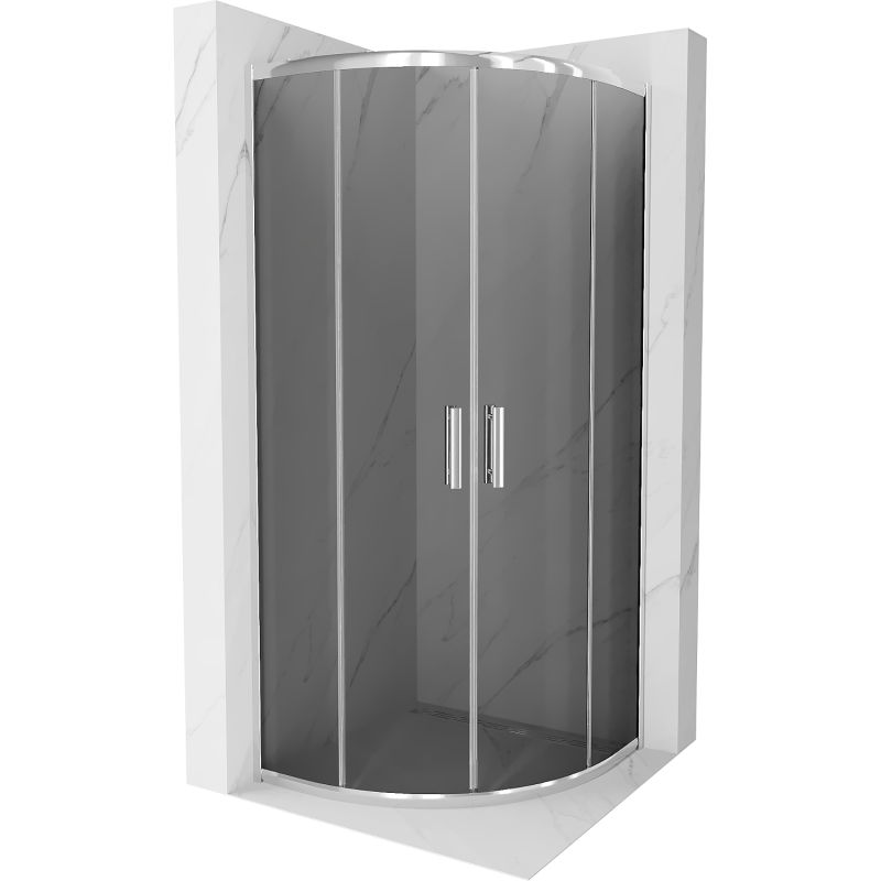 Mexen Rio semi-circular shower enclosure 80 x 80 cm, graphite, chrome - 863-080-080-01-40