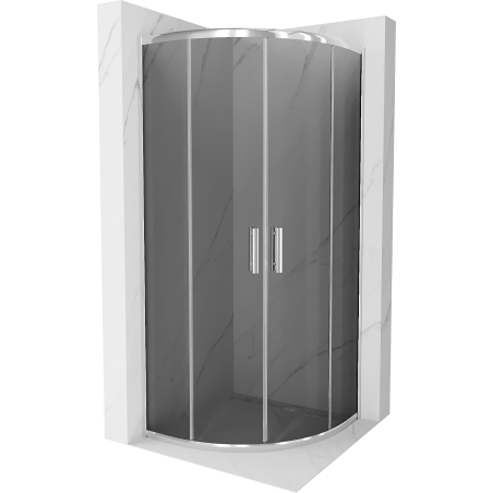 Mexen Rio semi-circular shower enclosure 80 x 80 cm, graphite, chrome - 863-080-080-01-40