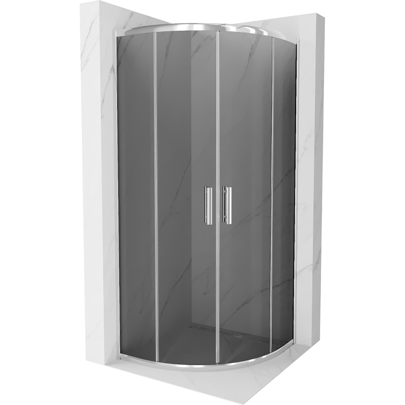 Mexen Rio semicircular shower cabin 90 x 90 cm, graphite, chrome - 863-090-090-01-40
