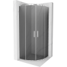 Mexen Rio 90 x 90 cm semicircular shower cabin, graphite, chrome - 863-090-090-01-40