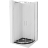 Mexen Rio semi-circular shower cabin 90 x 90 cm, transparent, chrome + Flat shower tray, black - 863-090-090-01-00-4170
