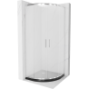 Mexen Rio shower cabin semicircular 90 x 90 cm, frosted, chrome + Flat tray, black - 863-090-090-01-30-4170