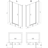 Mexen Mist L left hinged shower door 155 cm, black frame, black - 8A4L-155-001-70-70-L