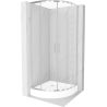 Mexen Rio shower cabin semicircular 90 x 90 cm, transparent, chrome + Rio tray, white - 863-090-090-01-00-4710