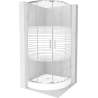 Mexen Rio semi-circular shower cabin 70 x 70 cm, white stripes, chrome + shower tray, white - 863-070-070-01-20-4710