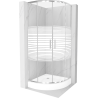 Mexen Rio shower cabin semicircular 80 x 80 cm, stripes, chrome + Rio shower tray, white - 863-080-080-01-20-4710