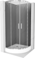 Mexen Rio Shower Cabin Semi-Circular 80 x 80 cm, Graphite, Chrome + Rio Tray, White - 863-080-080-01-40-4710
