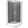 Mexen Rio semi-circular shower cabin 90 x 90 cm, graphite, chrome + tray, white - 863-090-090-01-40-4710