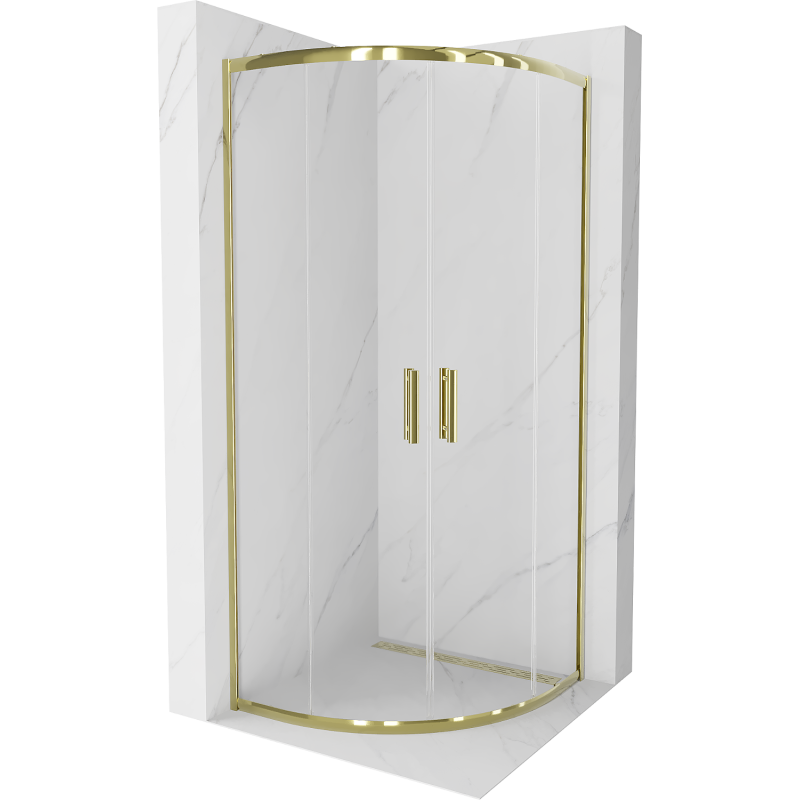 Mexen Rio shower cabin semi-circular 80 x 80 cm, transparent, gold - 863-080-080-50-00