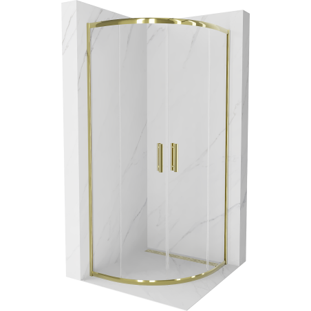 Mexen Rio semi-circular shower cabin 80 x 80 cm, transparent, gold - 863-080-080-50-00