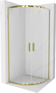 Mexen Rio semi-circular shower cabin 80 x 80 cm, transparent, gold - 863-080-080-50-00