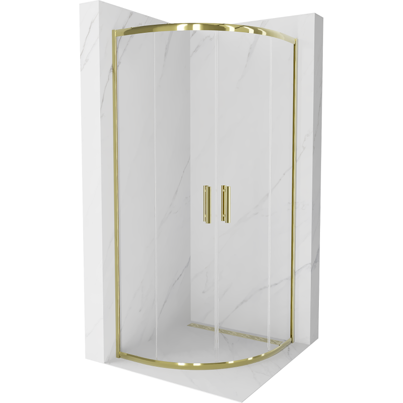 Mexen Rio semi-circular shower cabin 90 x 90 cm, transparent, gold - 863-090-090-50-00