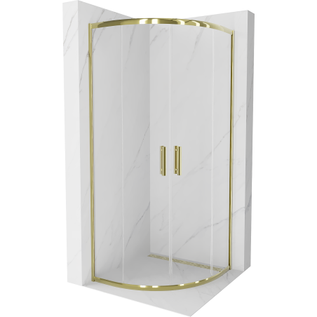 Mexen Rio Shower Cabin Semi-Circular 90 x 90 cm, Transparent, Gold - 863-090-090-50-00