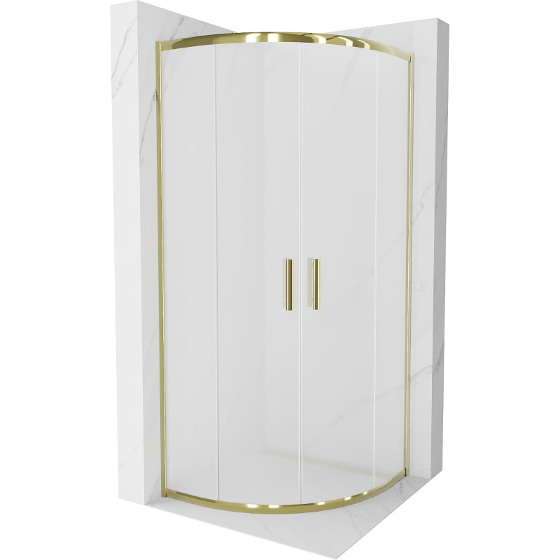 Mexen Rio semicircular shower cabin 70 x 70 cm, frost, gold - 863-070-070-50-30