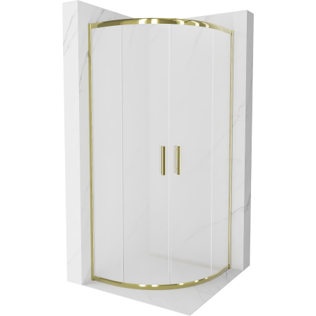 Mexen Rio semicircular shower cabin 70 x 70 cm, frost, gold - 863-070-070-50-30