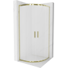 Mexen Rio semicircular shower cabin 70 x 70 cm, frost, gold - 863-070-070-50-30