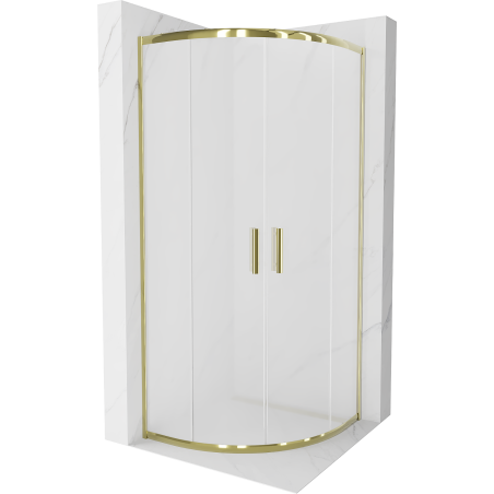 Mexen Rio shower cabin semicircular 80 x 80 cm, frosted, gold - 863-080-080-50-30