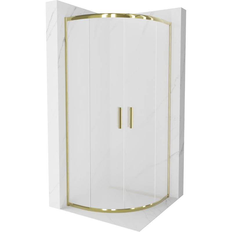 Mexen Rio Shower Cabin Half-Circular 90 x 90 cm, Frosted, Gold - 863-090-090-50-30