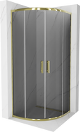 Mexen Rio 90 x 90 cm semicircular shower cabin, graphite, gold - 863-090-090-50-40