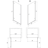 Mexen Lunar-B shower door pivot left 90 cm, transparent, gold - 832-090-000-50-00-L