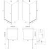 Mexen Lunar-B L shower enclosure hinged left 100 x 100 cm, transparent, rose gold - 832L-100-100-60-00-L