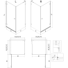 Mexen Lunar-B L shower enclosure left hinged 70 x 70 cm, transparent, black - 832L-070-070-70-00-L
