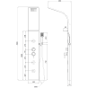 Mexen Borg shower panel, black - 7615-03-70