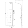 Mexen Borg golden shower panel - 7615-03-50