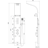Mexen Adrox shower panel with spout, black - 7613-04-70