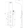 Mexen Ardo shower panel with spout, black - 7617-04-70