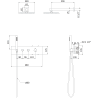 Mexen Azul concealed shower set, black - 7629-03-70