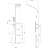 Mexen Bali shower panel, black/white - 7622-03-71